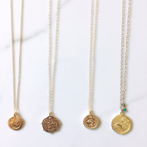 Gold Coin Medallion Necklaces